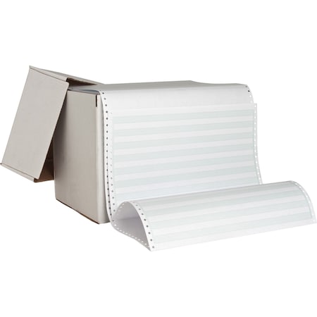 Sparco Perforated Continous Print-Out Computer Paper, 0.5" Green Bar, 14.875" x 8.5", 2600 ct SPR02182